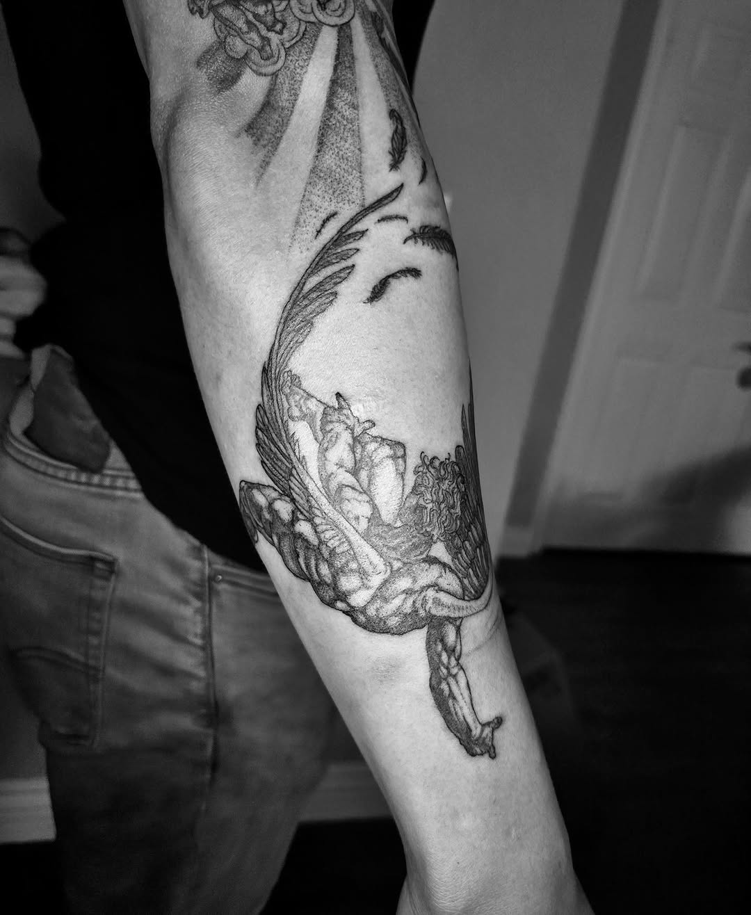 Tattoo by @quinstattoos — black_and_grey, realism