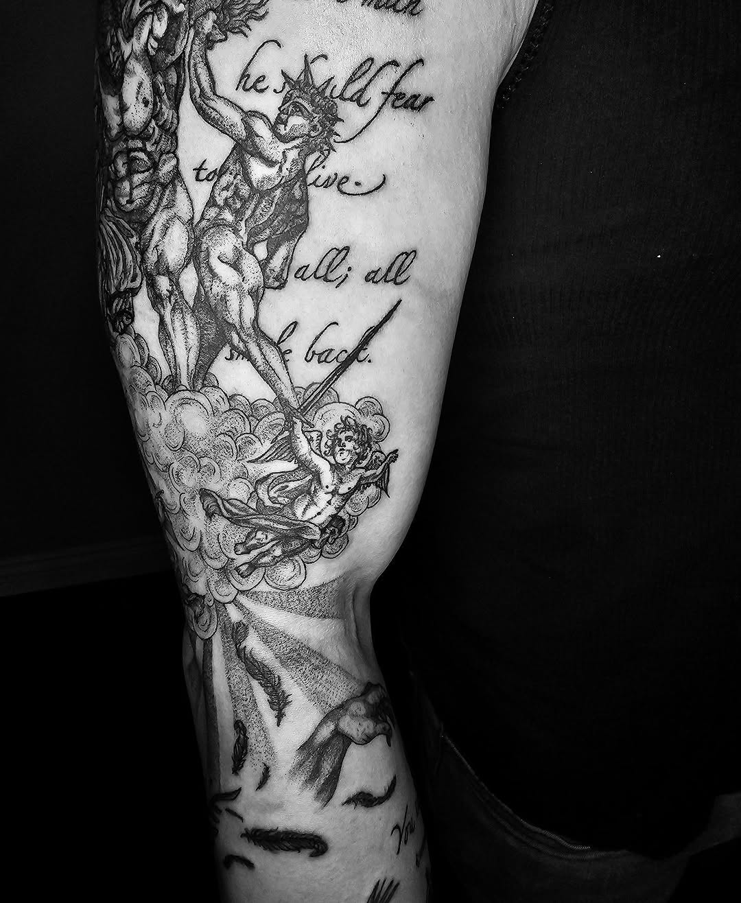 Tattoo by @quinstattoos — black_and_grey