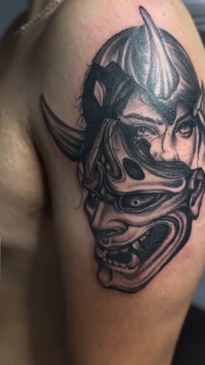 Tattoo by @trigger_tone — japanese_irezumi, black_and_grey