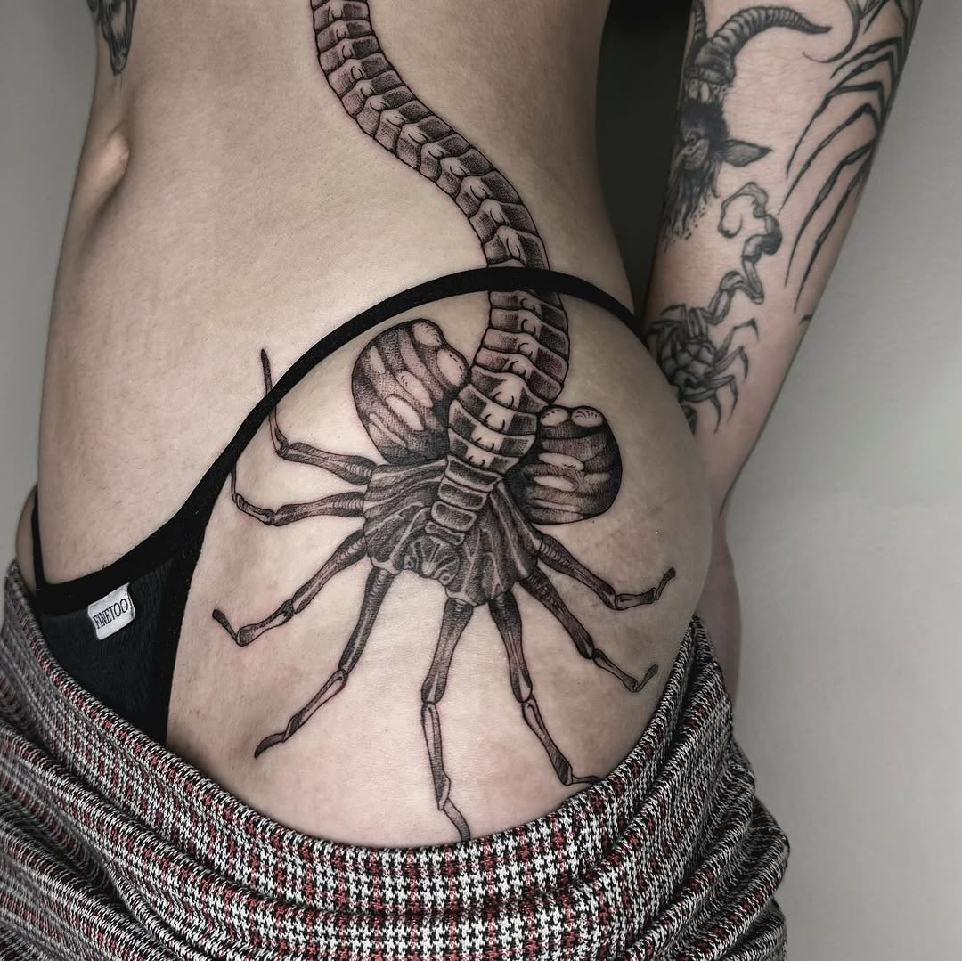 Tattoo by @deadgirlnextdoor — dark_realism, black_and_grey