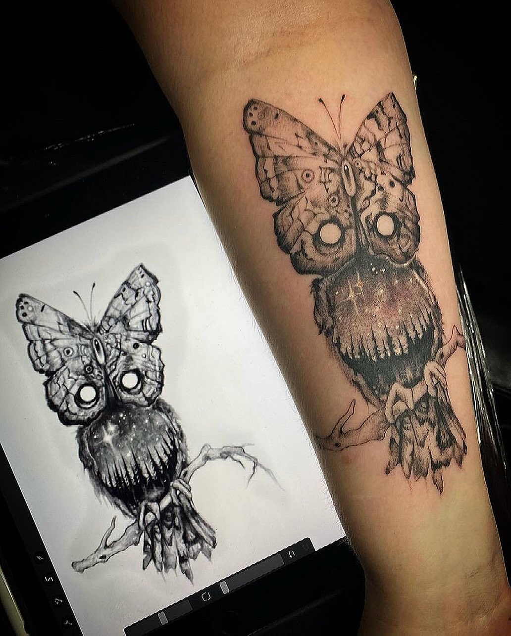 Tattoo by @visionarytattoos — illustrative, black_and_grey