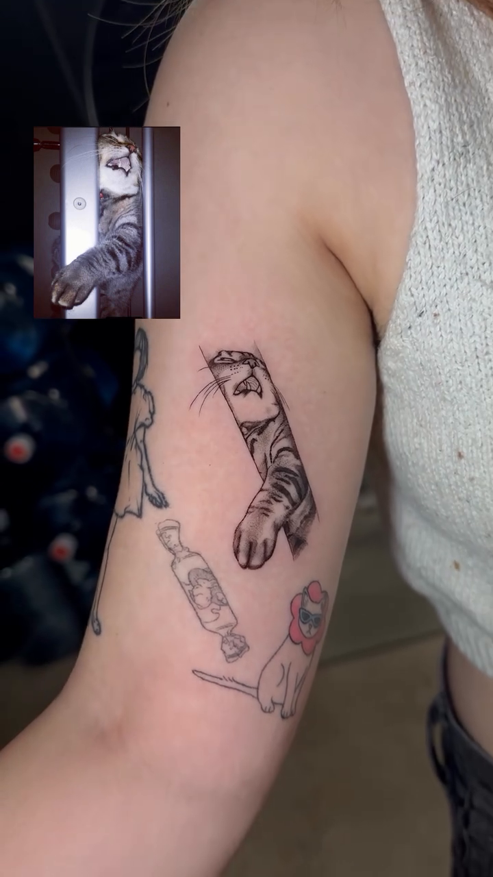 Tattoo by @trayye.ink — illustrative, black_and_grey