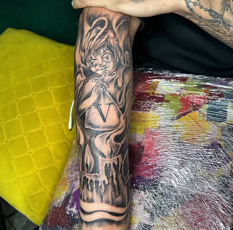 Tattoo by @merlin_inktattoo237 — black_and_grey, realism