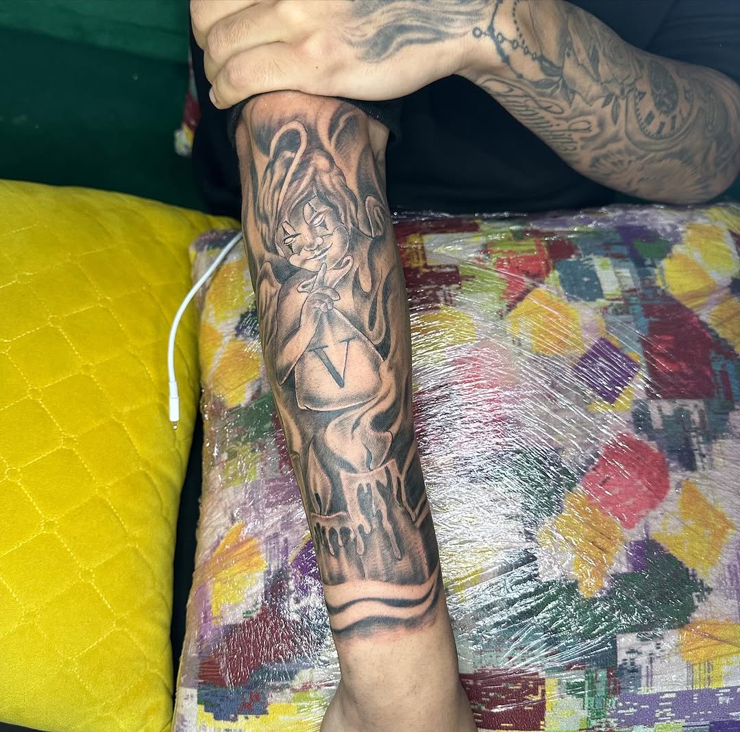 Tattoo by @merlin_inktattoo237 — black_and_grey, realism