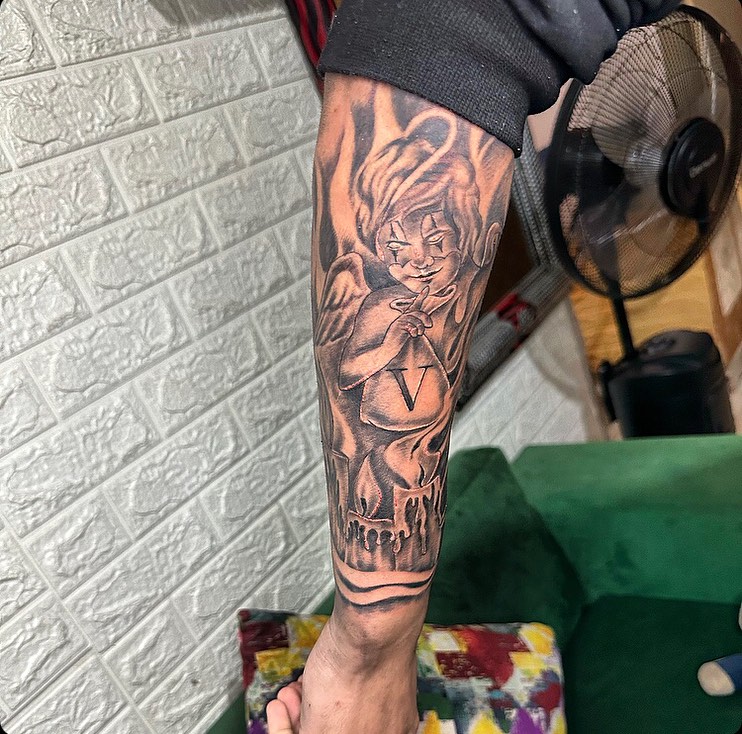Tattoo by @merlin_inktattoo237 — black_and_grey, realism