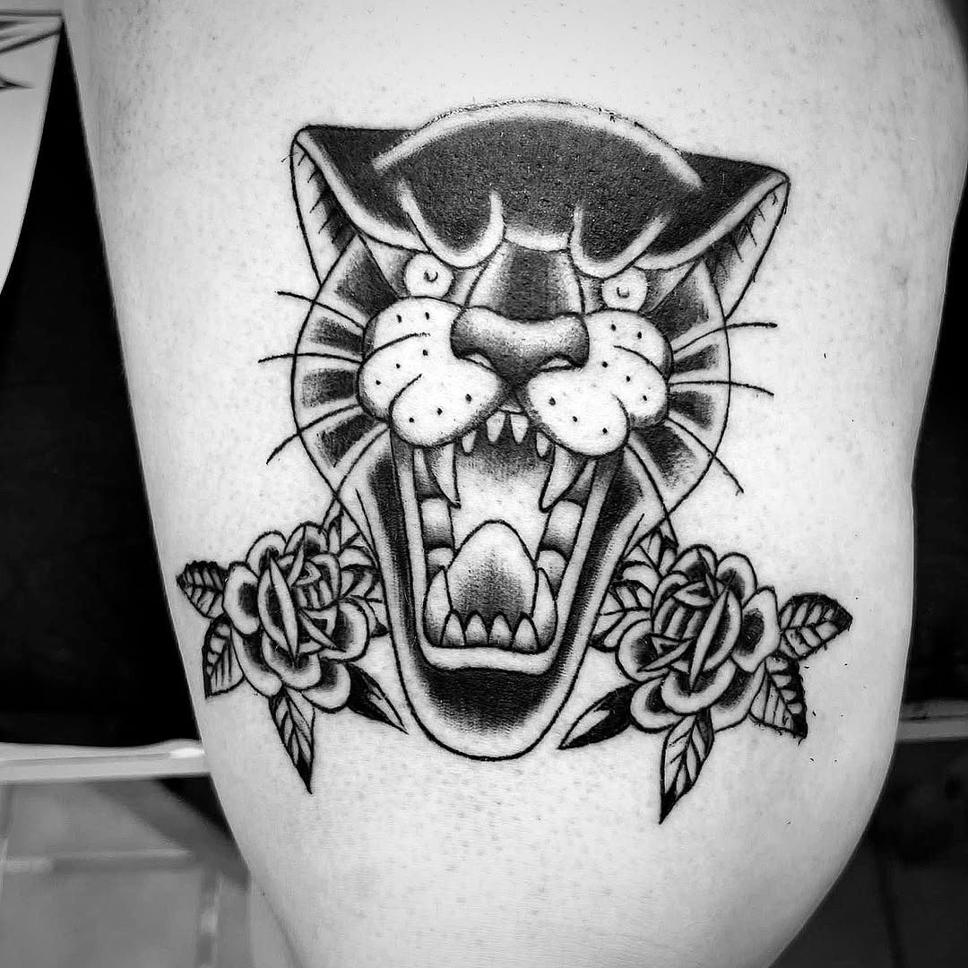 Tattoo by @bluebearrytattoos — american_traditional, black_and_grey