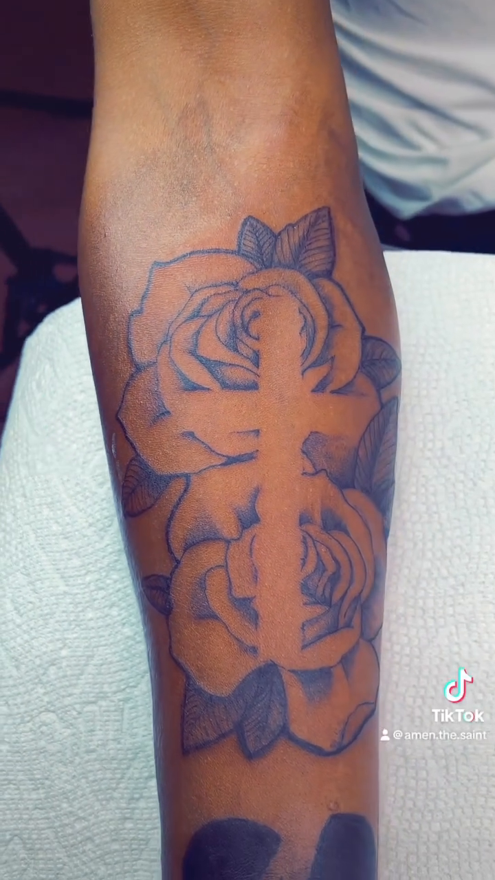Tattoo by @saint_ink2023 — fine_line, black_and_grey