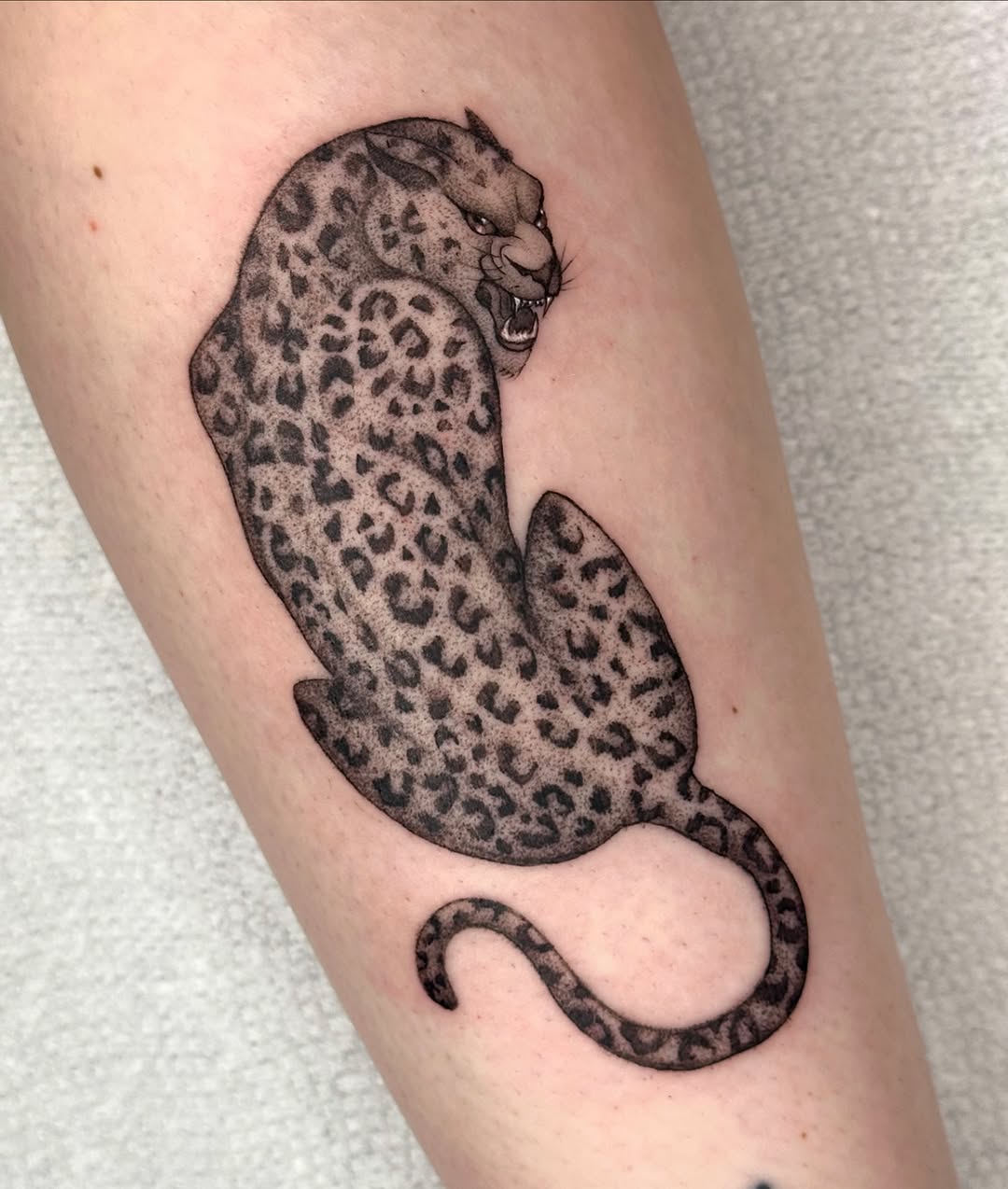 Tattoo by @chronicloving — black_and_grey, dotwork