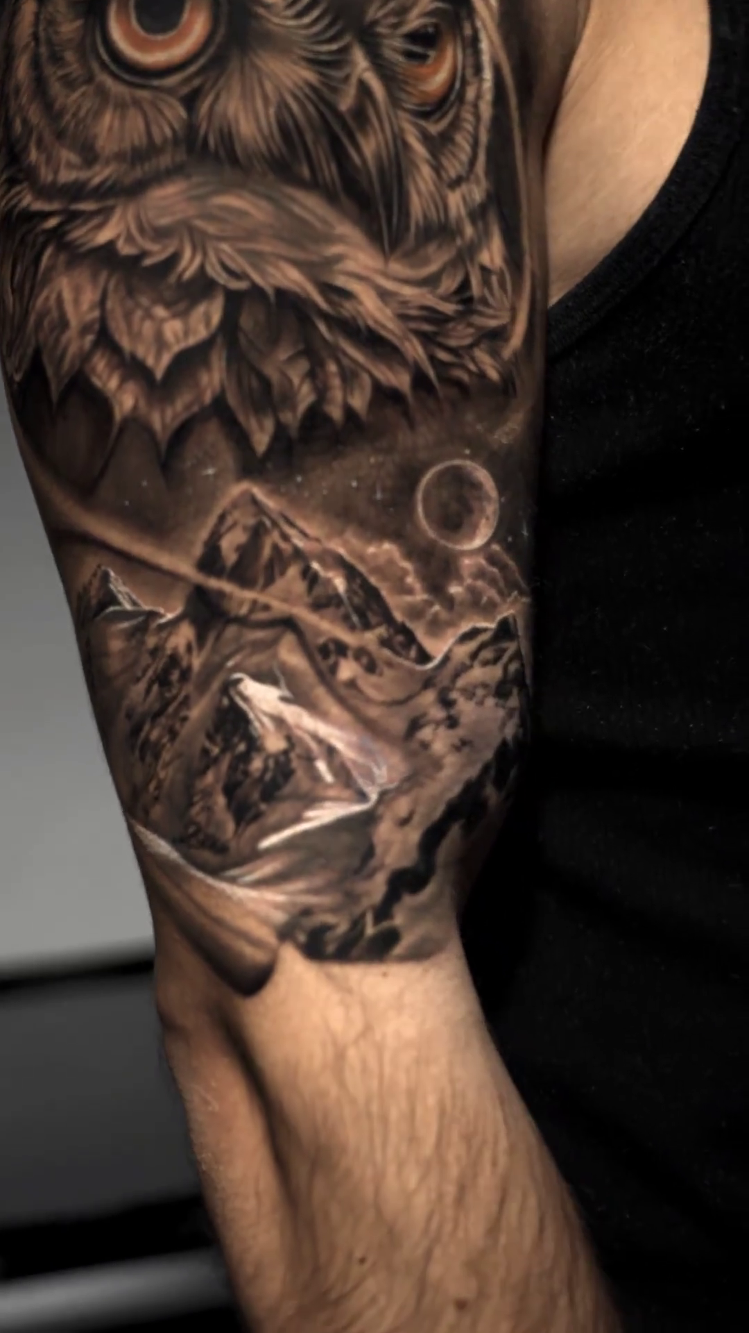 Tattoo by @baxttertattoo — realism, black_and_grey