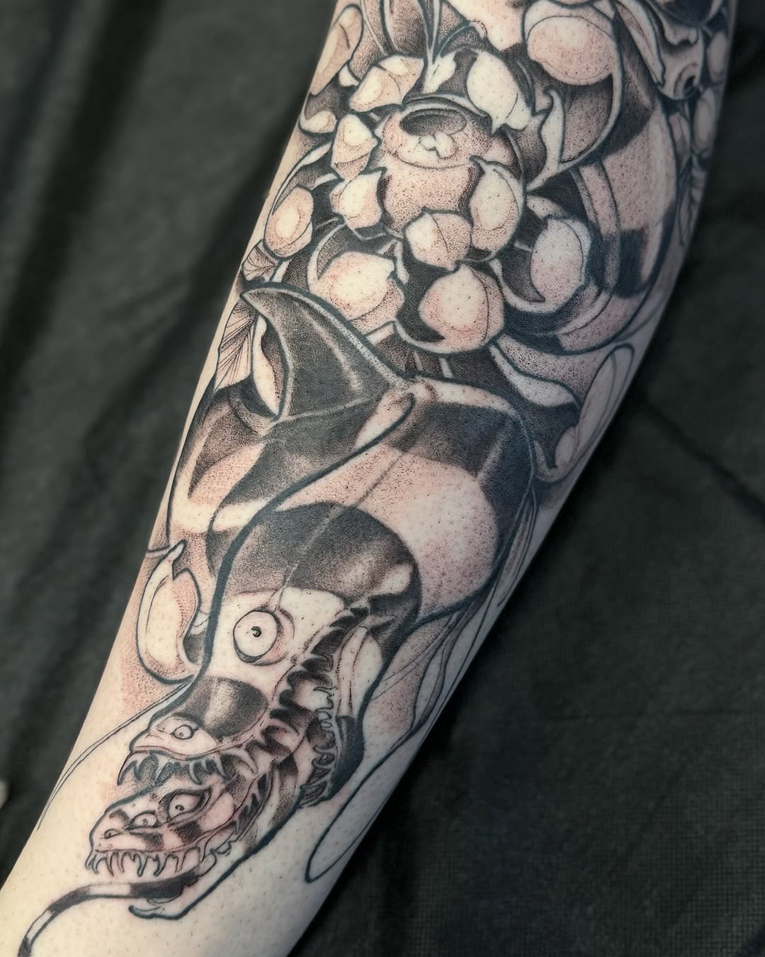 Tattoo by @joehalltattoos — black_and_grey, illustrative