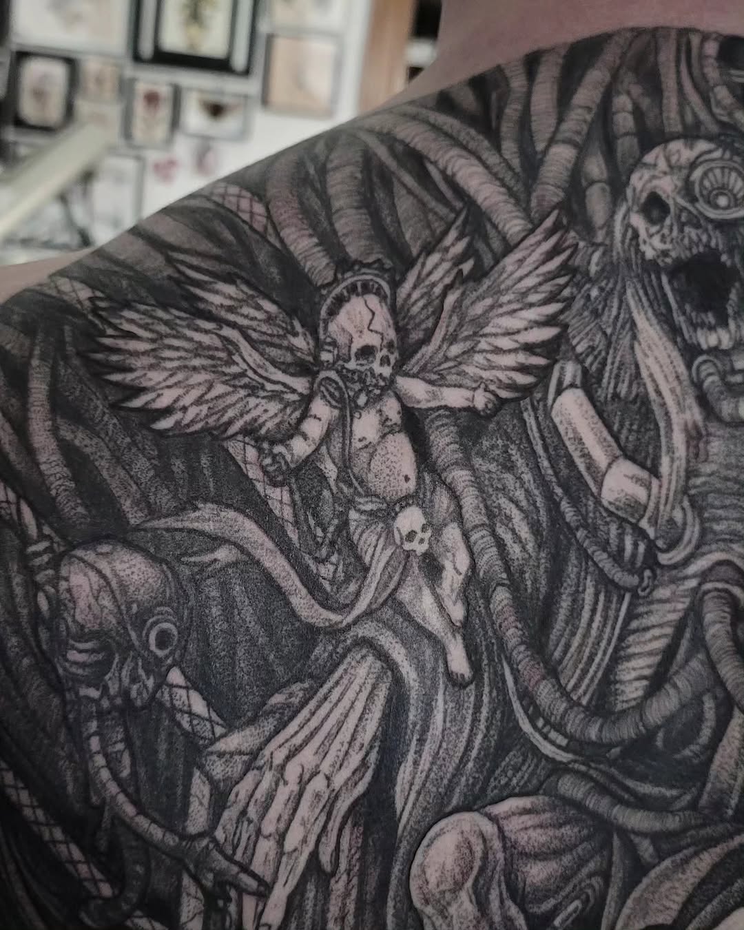Tattoo by @el_tejon โ black_and_grey, dark_realism