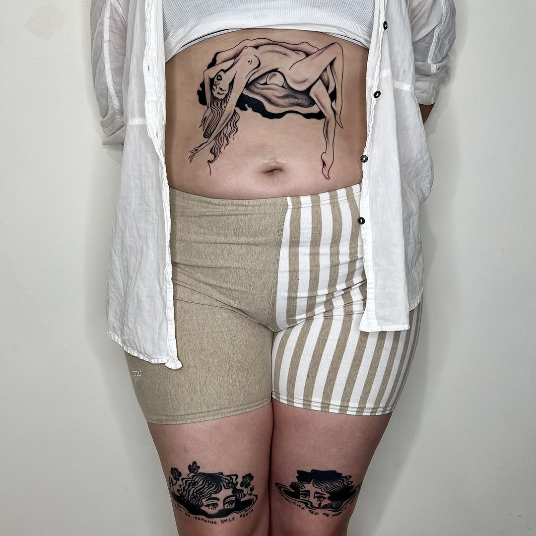 Tattoo by @lre_ink — illustrative, blackwork