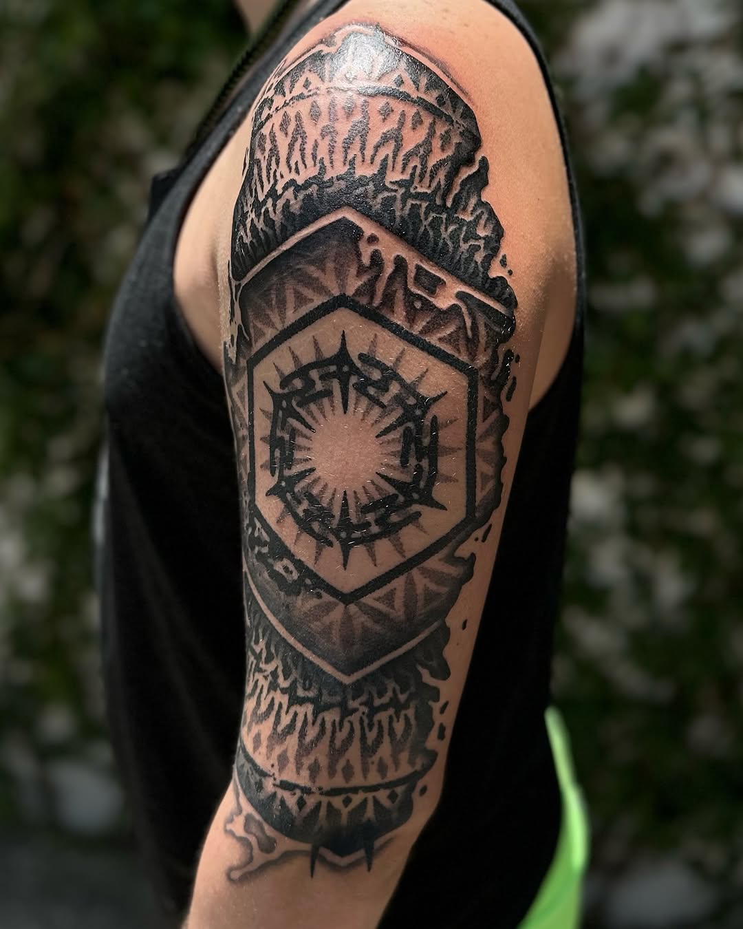 Tattoo by @jon.miller.tattoo — blackwork, geometric