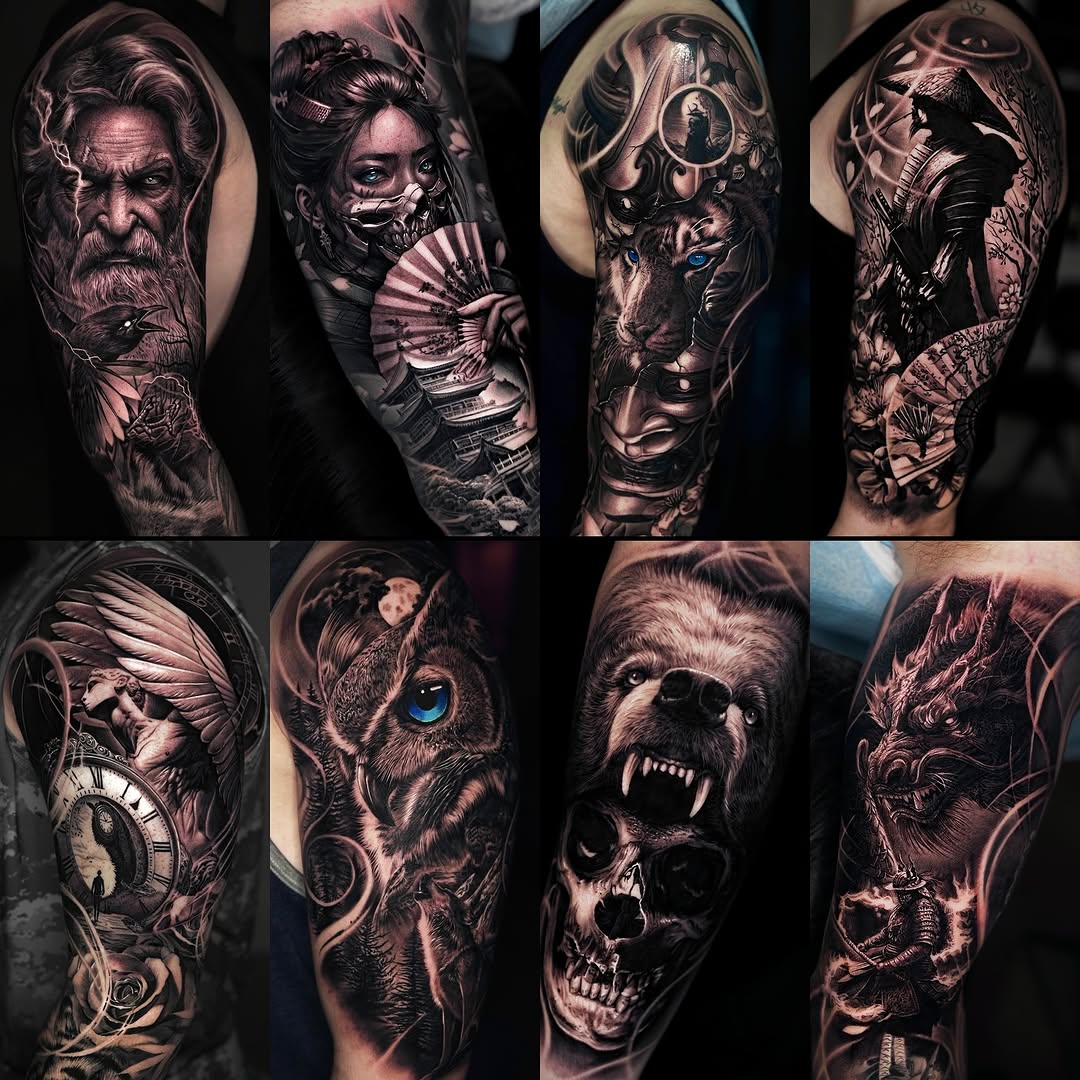 Tattoo by @sumok_tattoo β realism, black_and_grey
