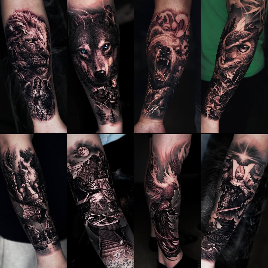 Tattoo by @sumok_tattoo β realism, black_and_grey