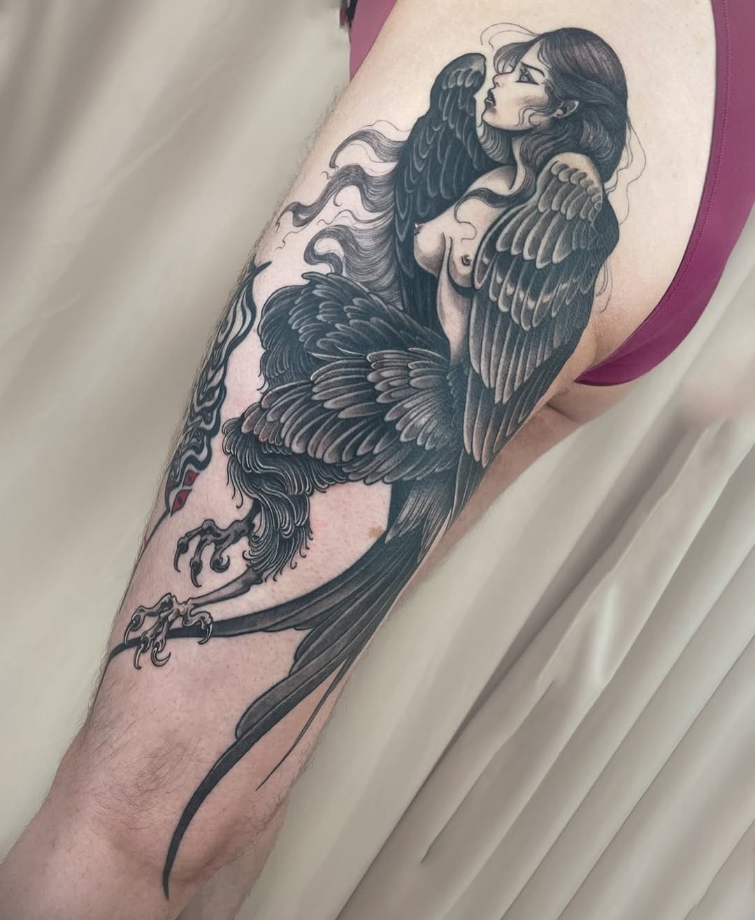 Tattoo by @whatreiley — dark_realism, black_and_grey
