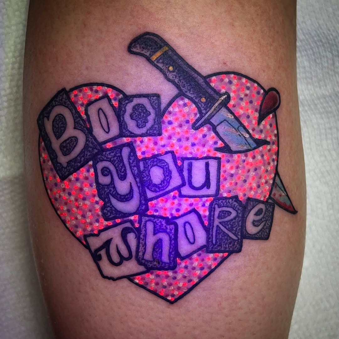 Tattoo by @itsglitter — lettering_script, trash_polka