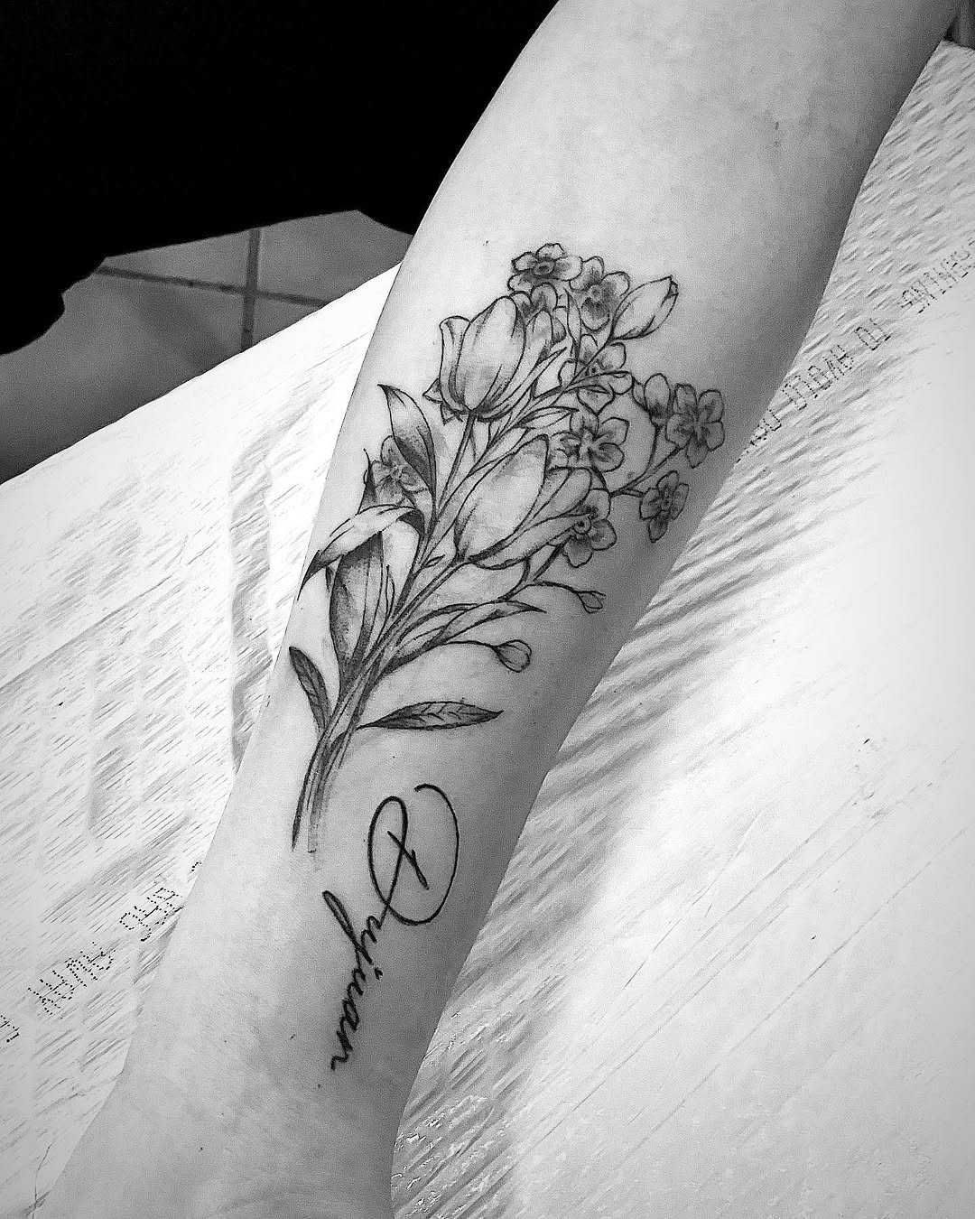 Tattoo by @bluebearrytattoos — fine_line, black_and_grey