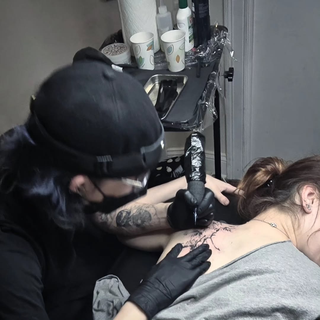 Tattoo by @godxear — black_and_grey, realism