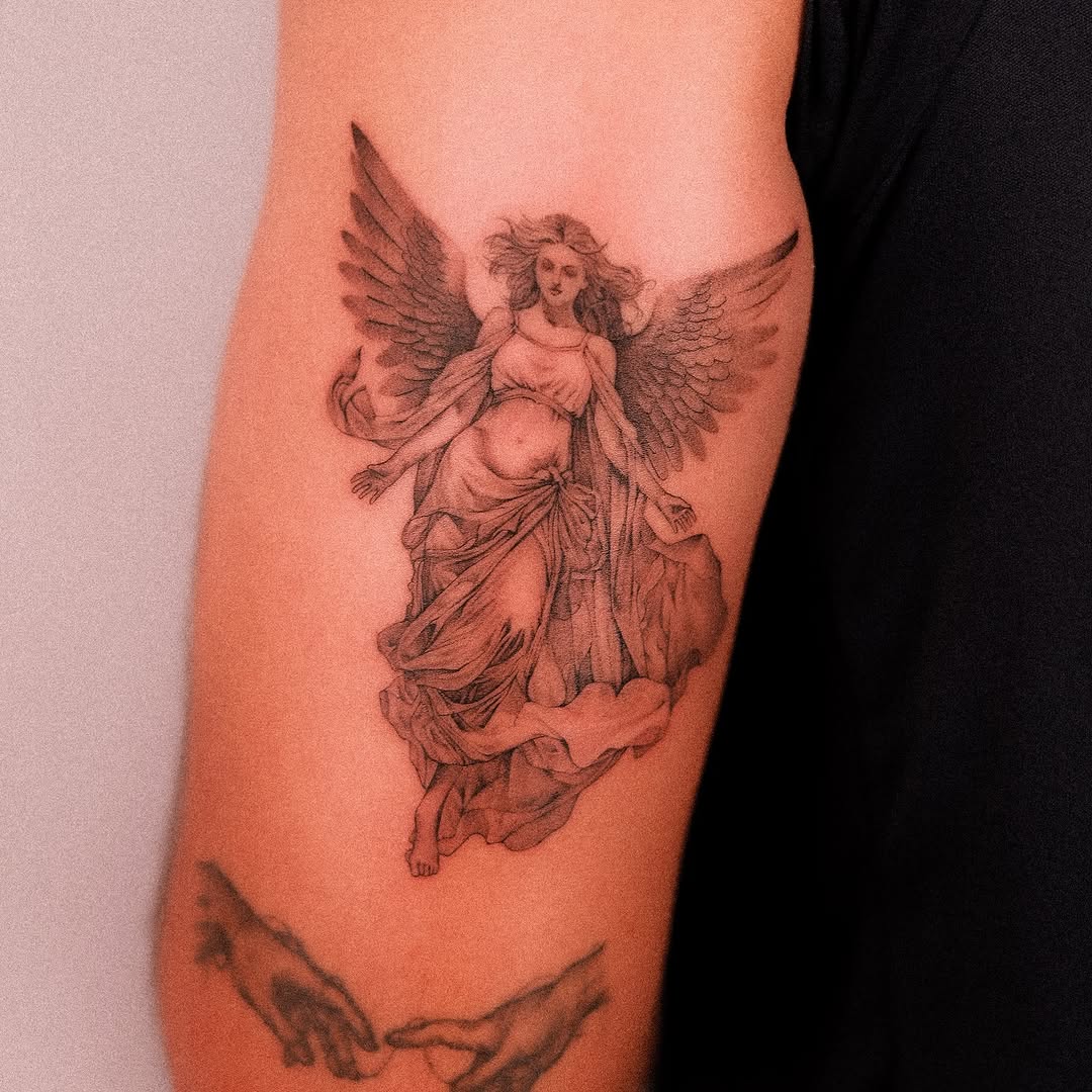 Tattoo by @houstontattoo.trish β realism, black_and_grey