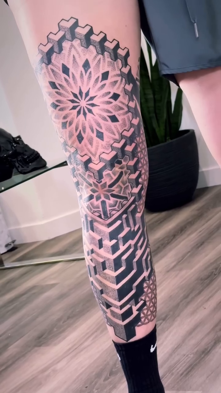Tattoo by @shanesmith_ink โ geometric, black_and_grey