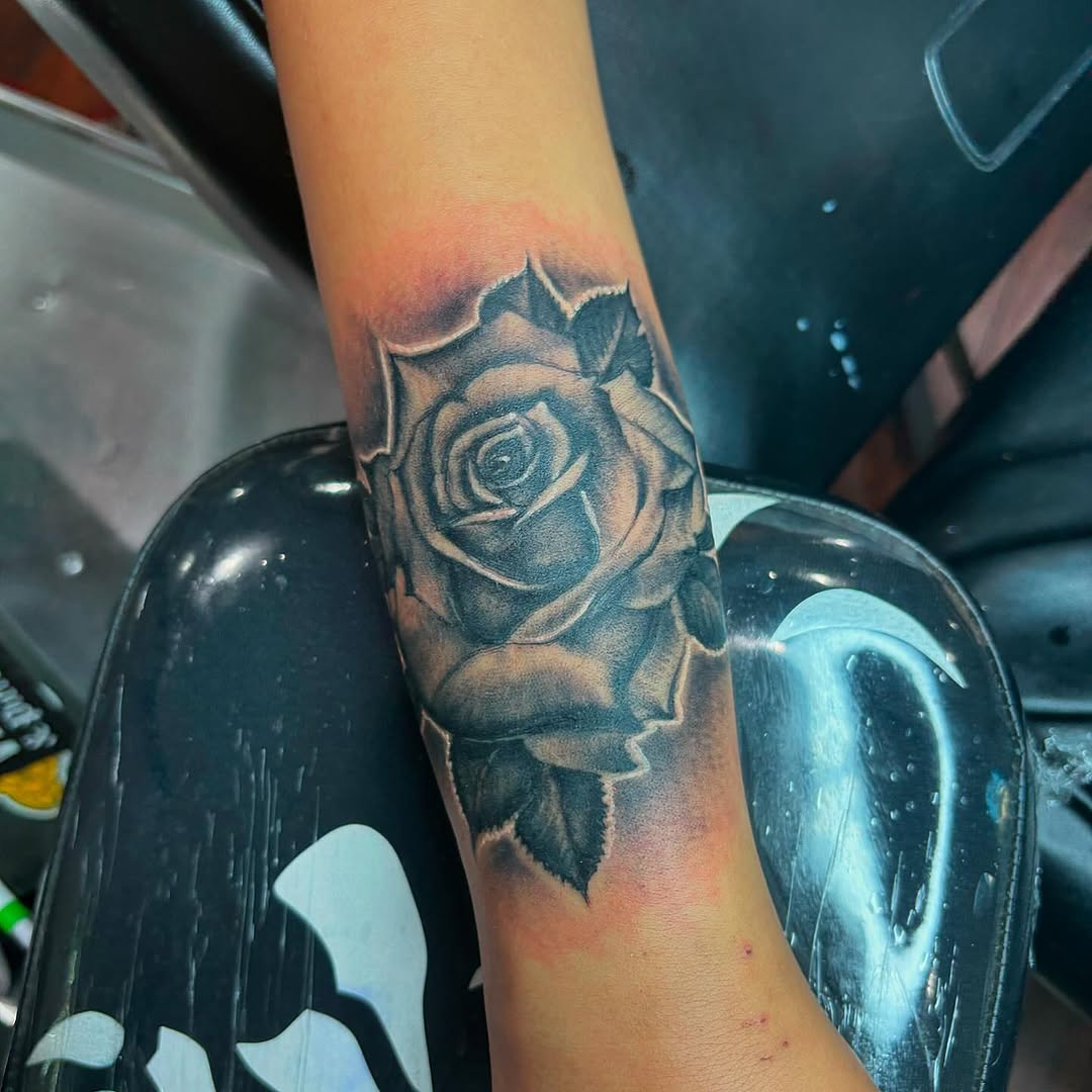 Tattoo by @visionarytattoos — black_and_grey, realism