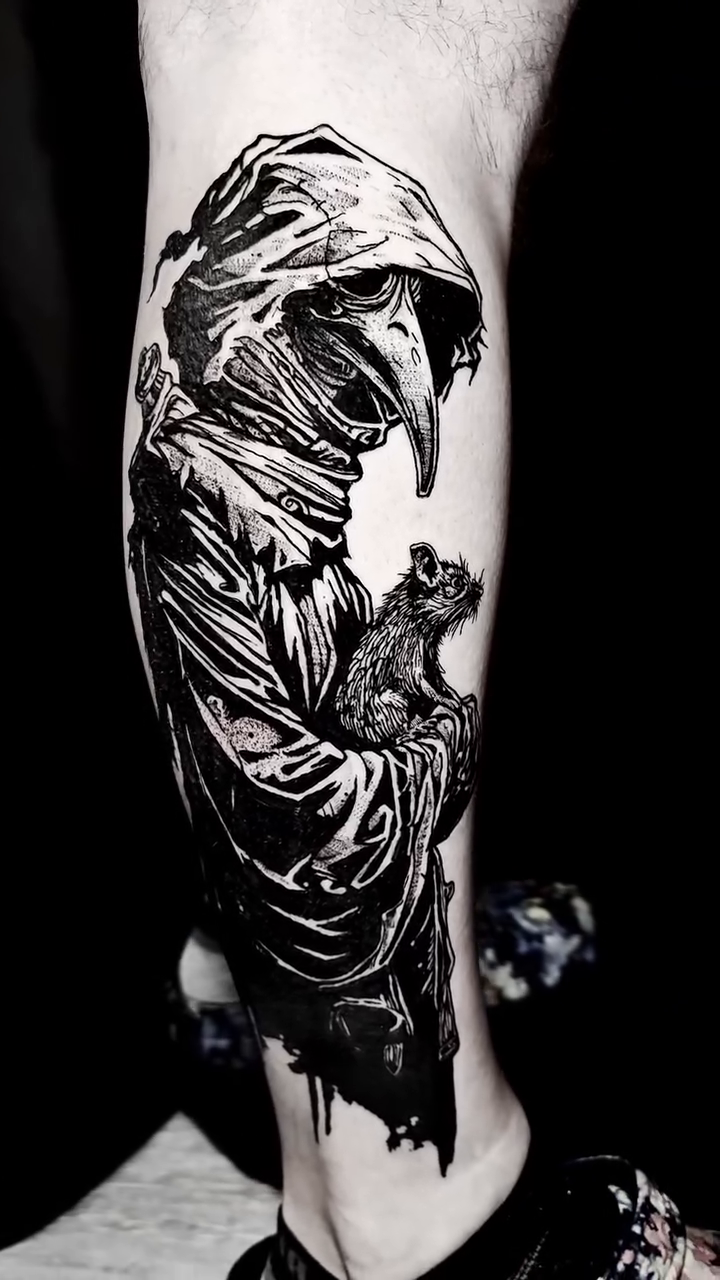 Tattoo by @bwk.darkart — blackwork