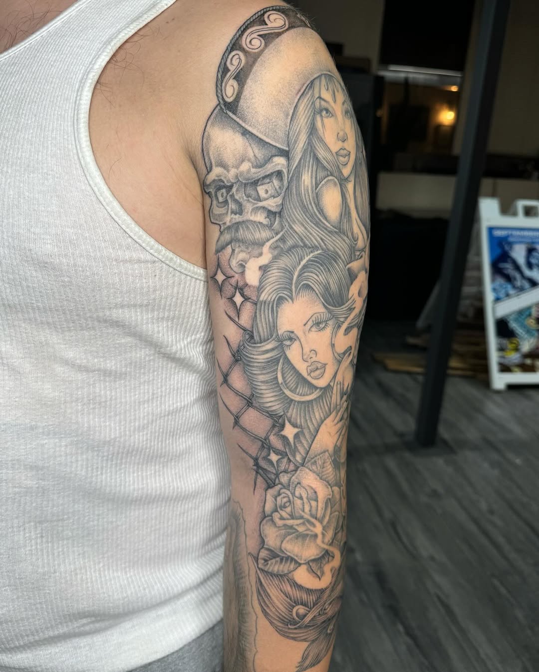 Tattoo by @que.sera8 β chicano, black_and_grey