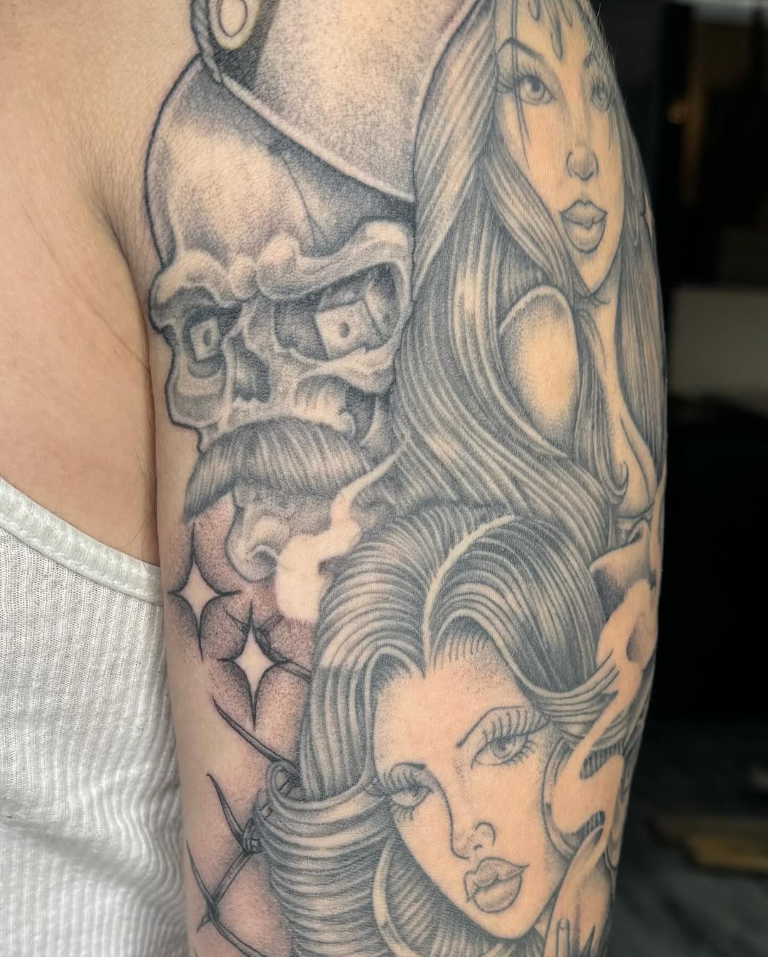 Tattoo by @que.sera8 β chicano, black_and_grey