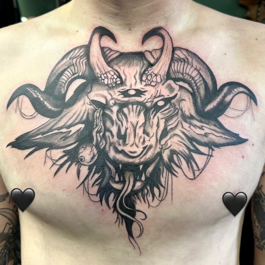 Tattoo by @mikala_tattoos — blackwork, illustrative
