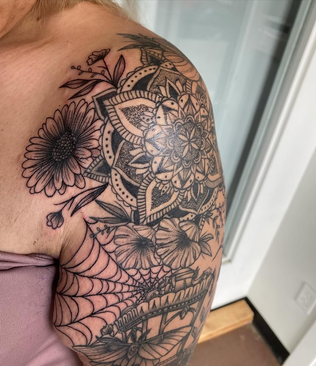 Tattoo by @jenpokes β blackwork, ornamental