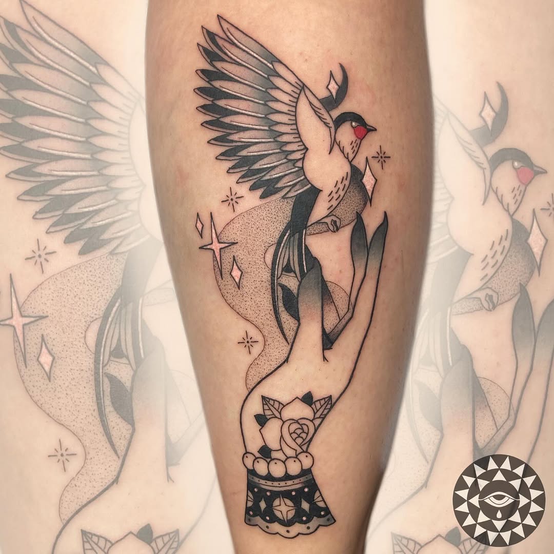 Tattoo by @chelsartistry — american_traditional, black_and_grey