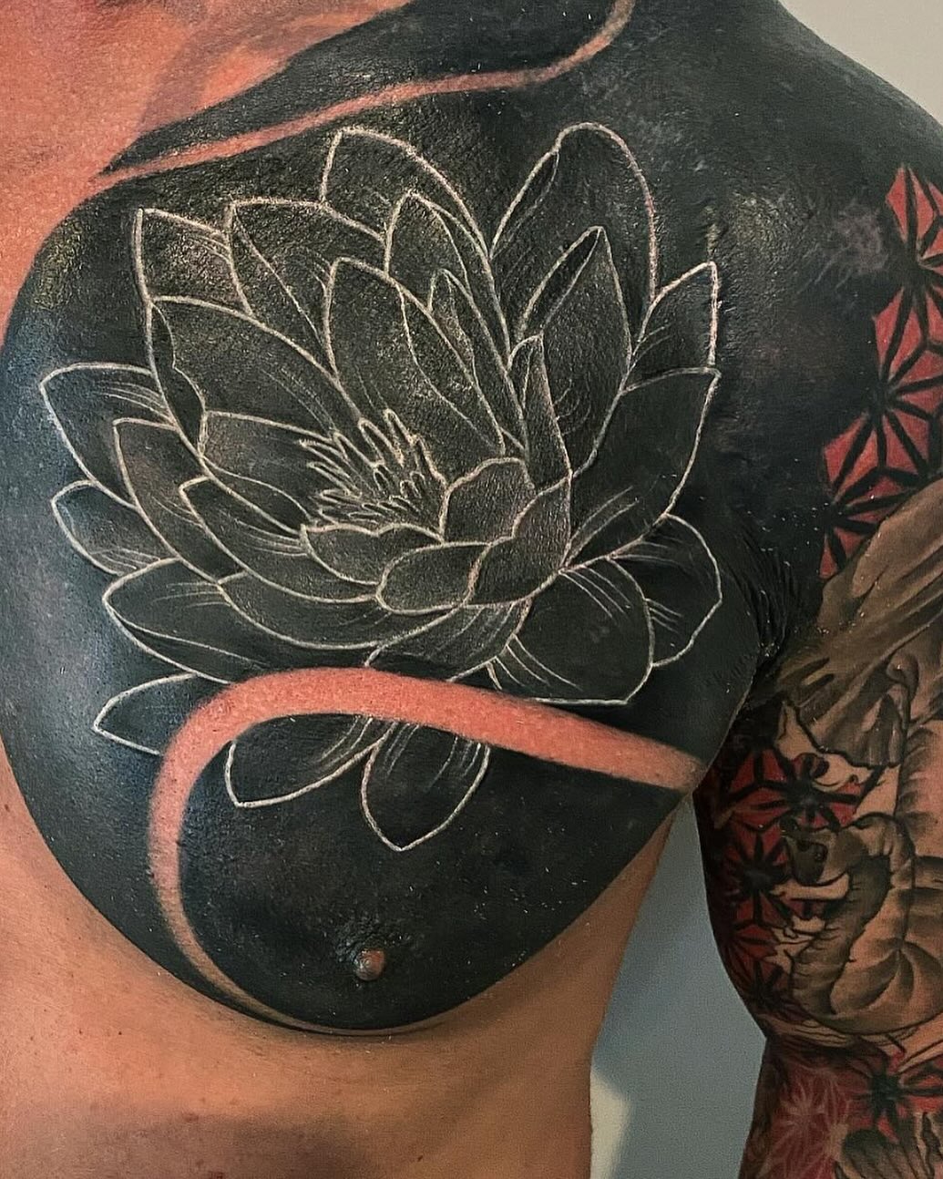 Tattoo by @codywolfetattoo โ blackwork, fine_line