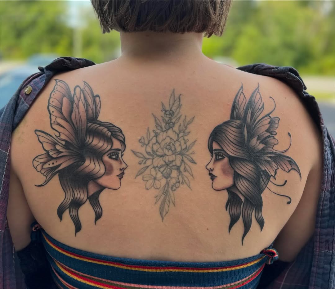 Tattoo by @inkedbycora — illustrative, black_and_grey