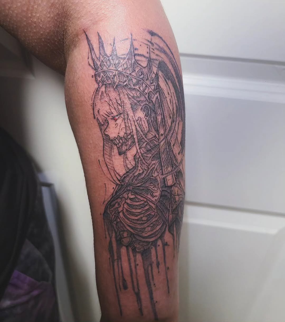 Tattoo by @ghostlyinktattoos — black_and_grey