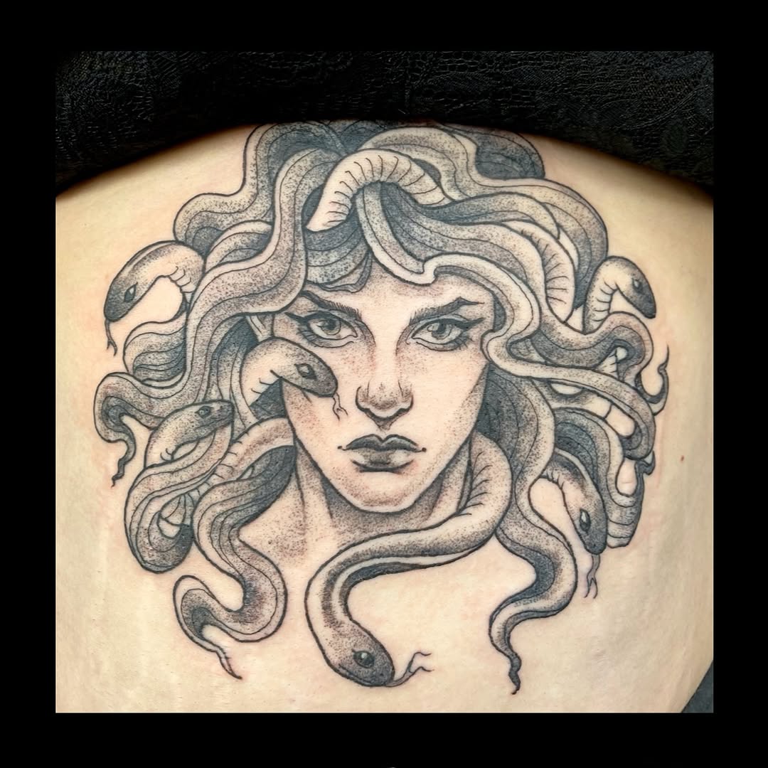 Tattoo by @lauraexleytattoo — black_and_grey, realism