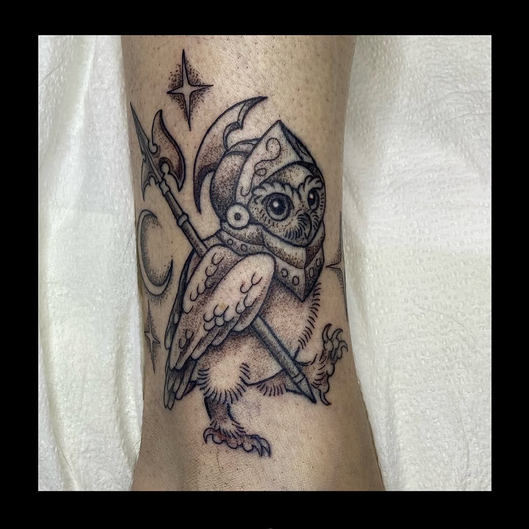 Tattoo by @lauraexleytattoo — black_and_grey, illustrative