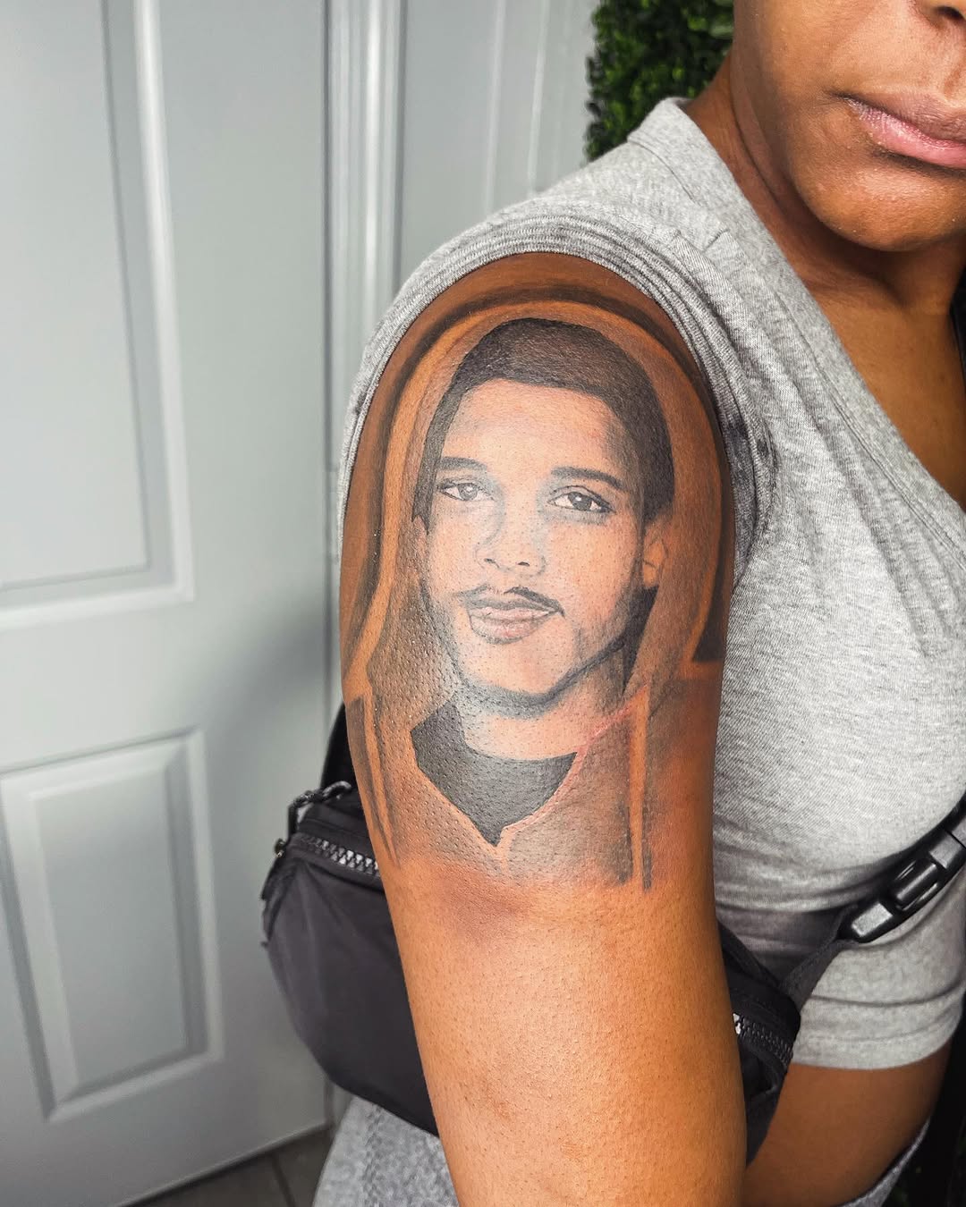 Tattoo by @fadeicewood β realism, black_and_grey