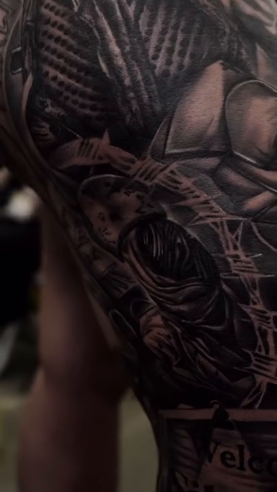 Tattoo by @stheve_blessed — dark_realism, black_and_grey