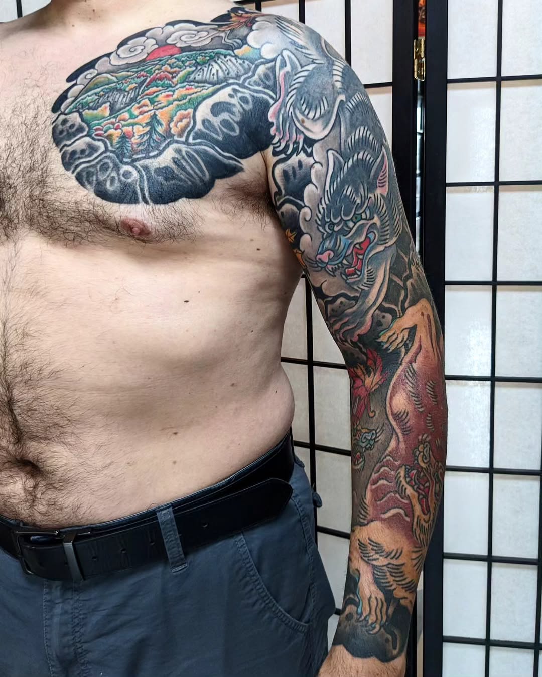 Tattoo by @leruetattoo — japanese_irezumi, black_and_grey