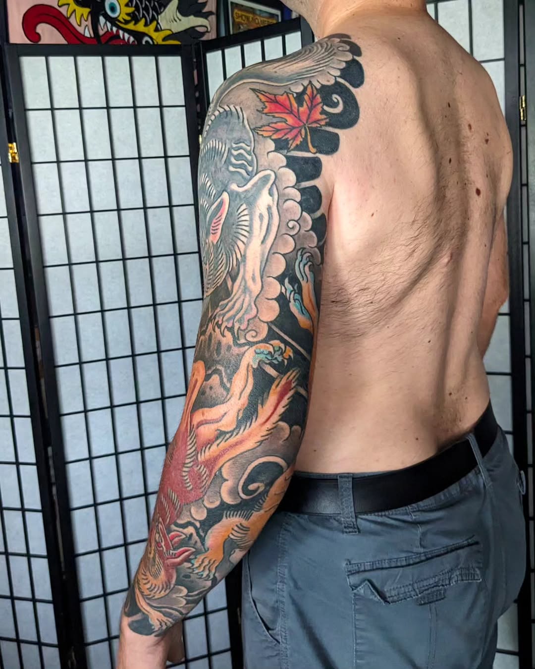 Tattoo by @leruetattoo — japanese_irezumi, black_and_grey