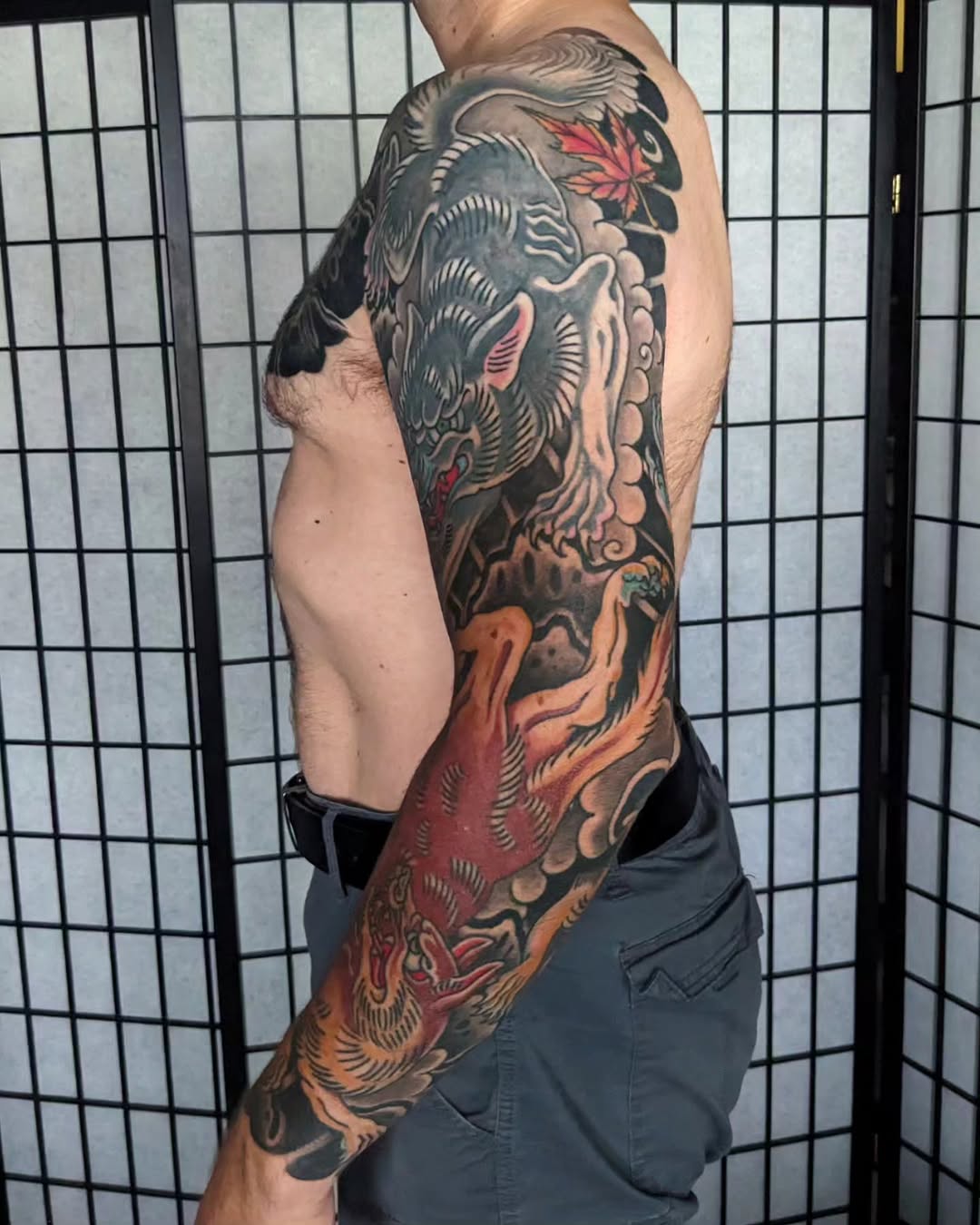 Tattoo by @leruetattoo — japanese_irezumi, black_and_grey