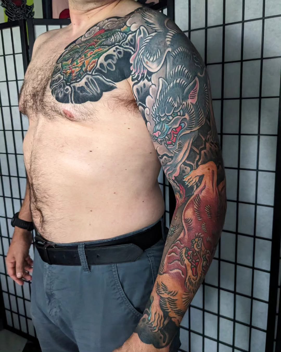 Tattoo by @leruetattoo — japanese_irezumi, black_and_grey