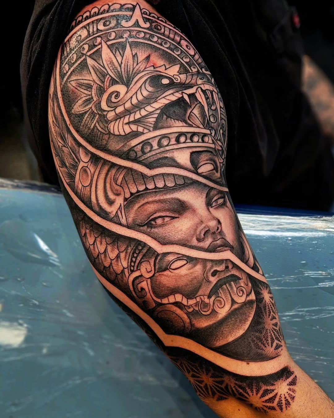 Tattoo by @jniahstylee — black_and_grey, realism