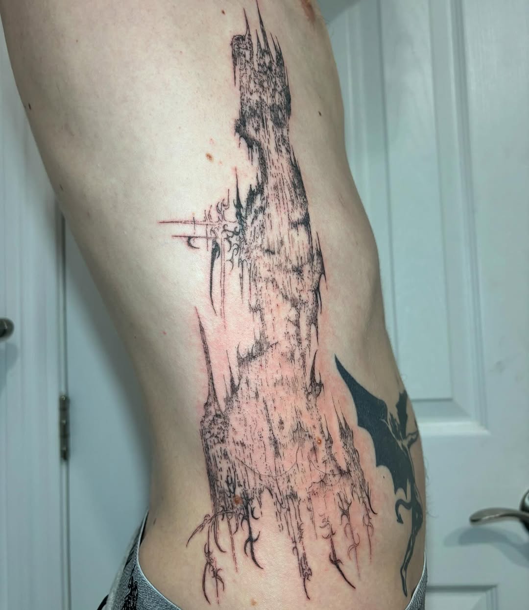 Tattoo by @stass.ink — blackwork, illustrative