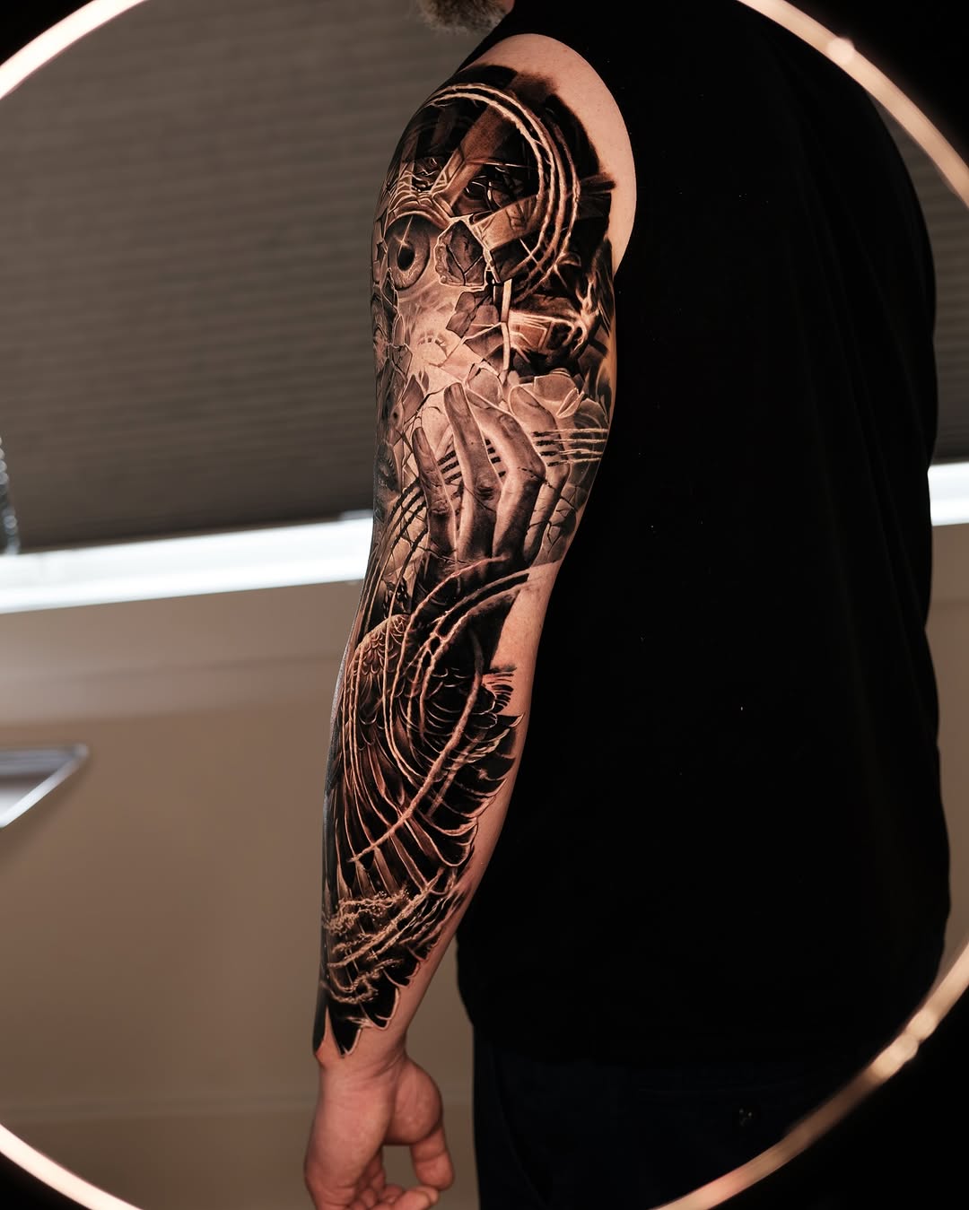 Tattoo by @chrispowelltattoos — blackwork, realism