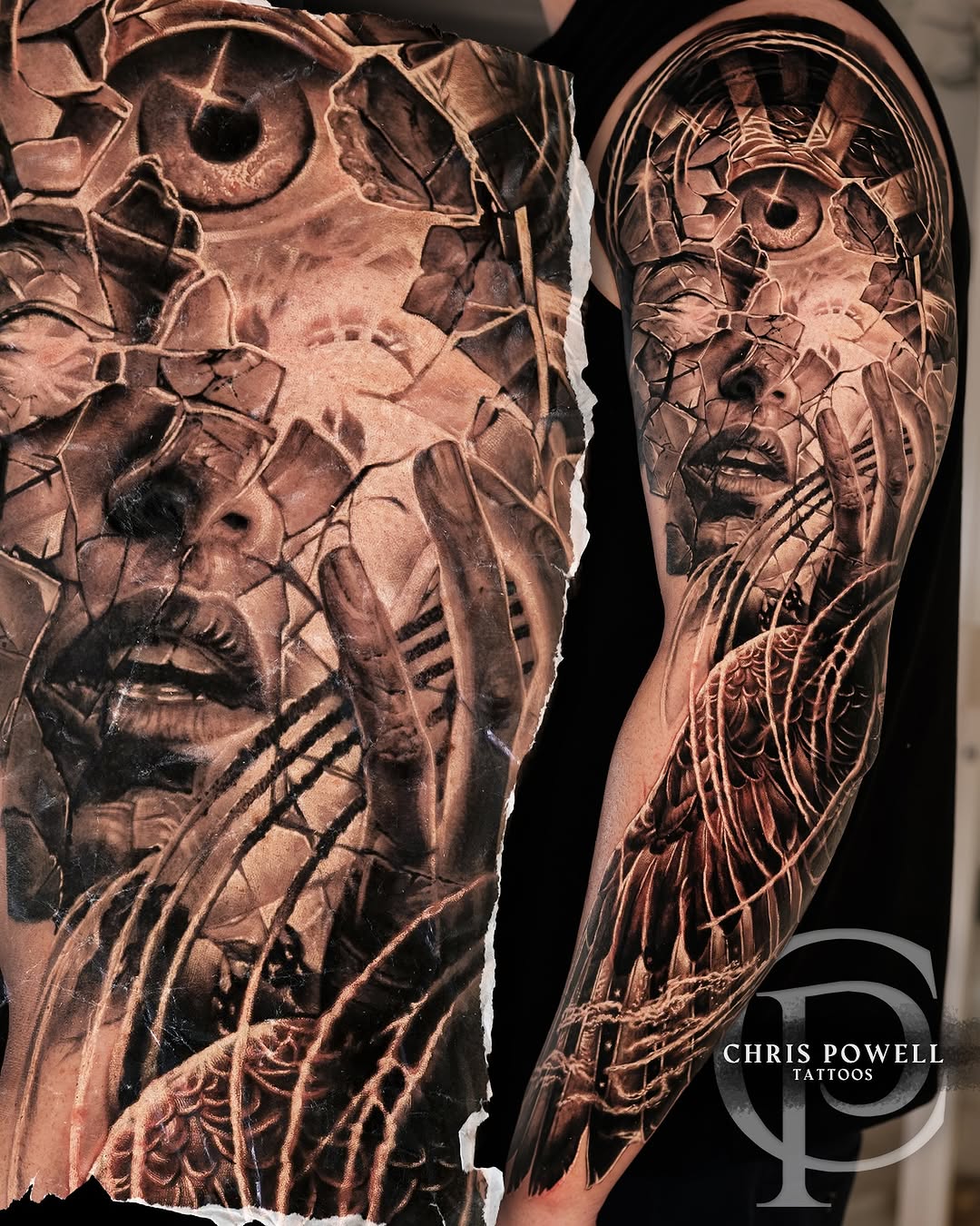 Tattoo by @chrispowelltattoos — realism, dark_realism