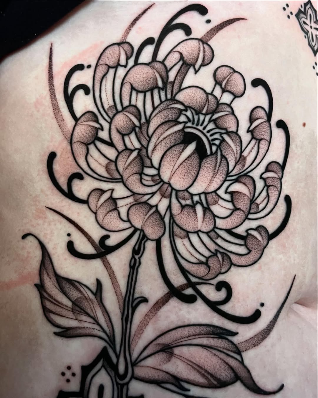 Tattoo by @strangegraves.ink — blackwork, dotwork