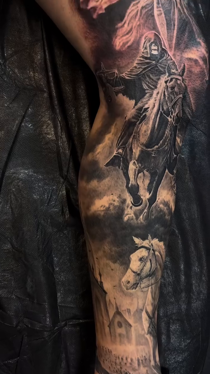 Tattoo by @tovar_tattoos — dark_realism, black_and_grey