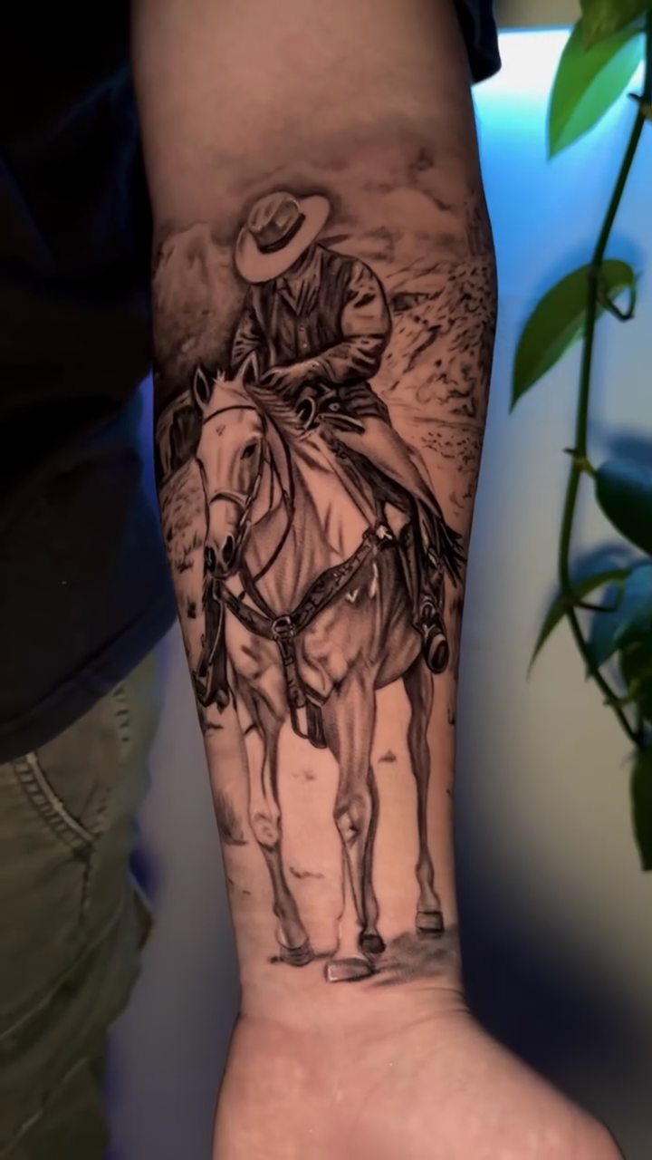 Tattoo by @luees___ β realism, black_and_grey